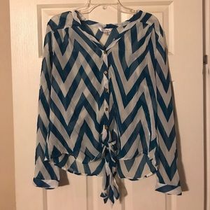 Sheer chevron printed top